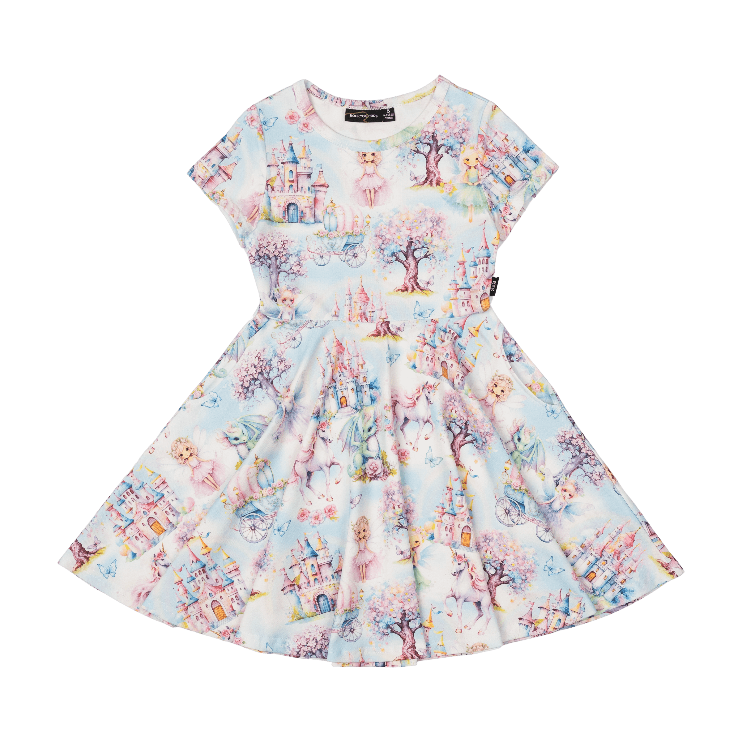 Rock Your Baby Fairy Land Waisted Dress Rainbow in Multi