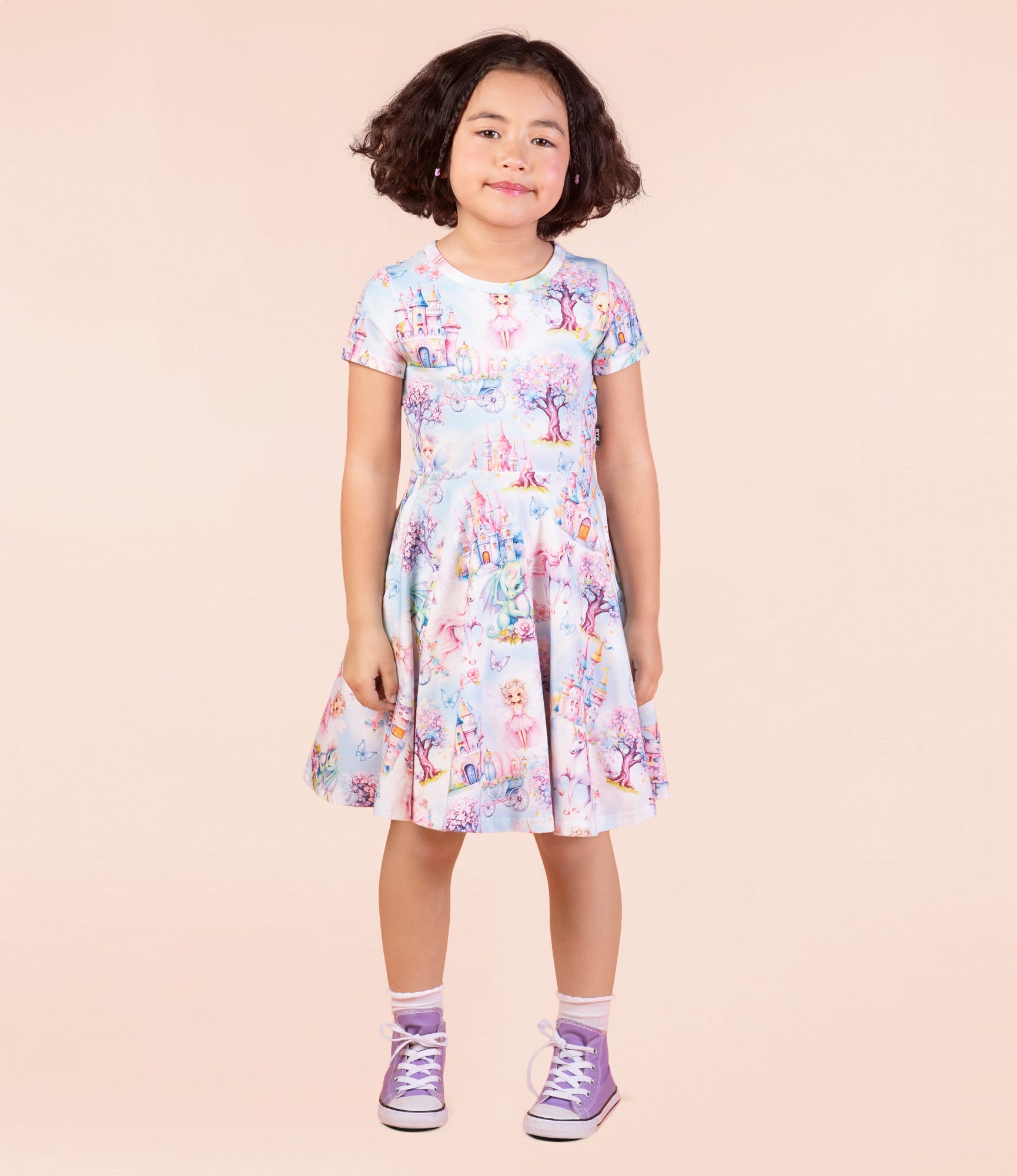 Rock Your Baby Fairy Land Waisted Dress Rainbow in Multi