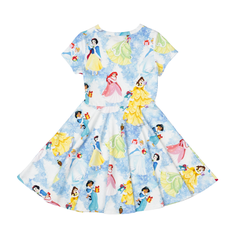 Rock Your Baby Princess Christmas Sparkle Waisted Dress in Blue