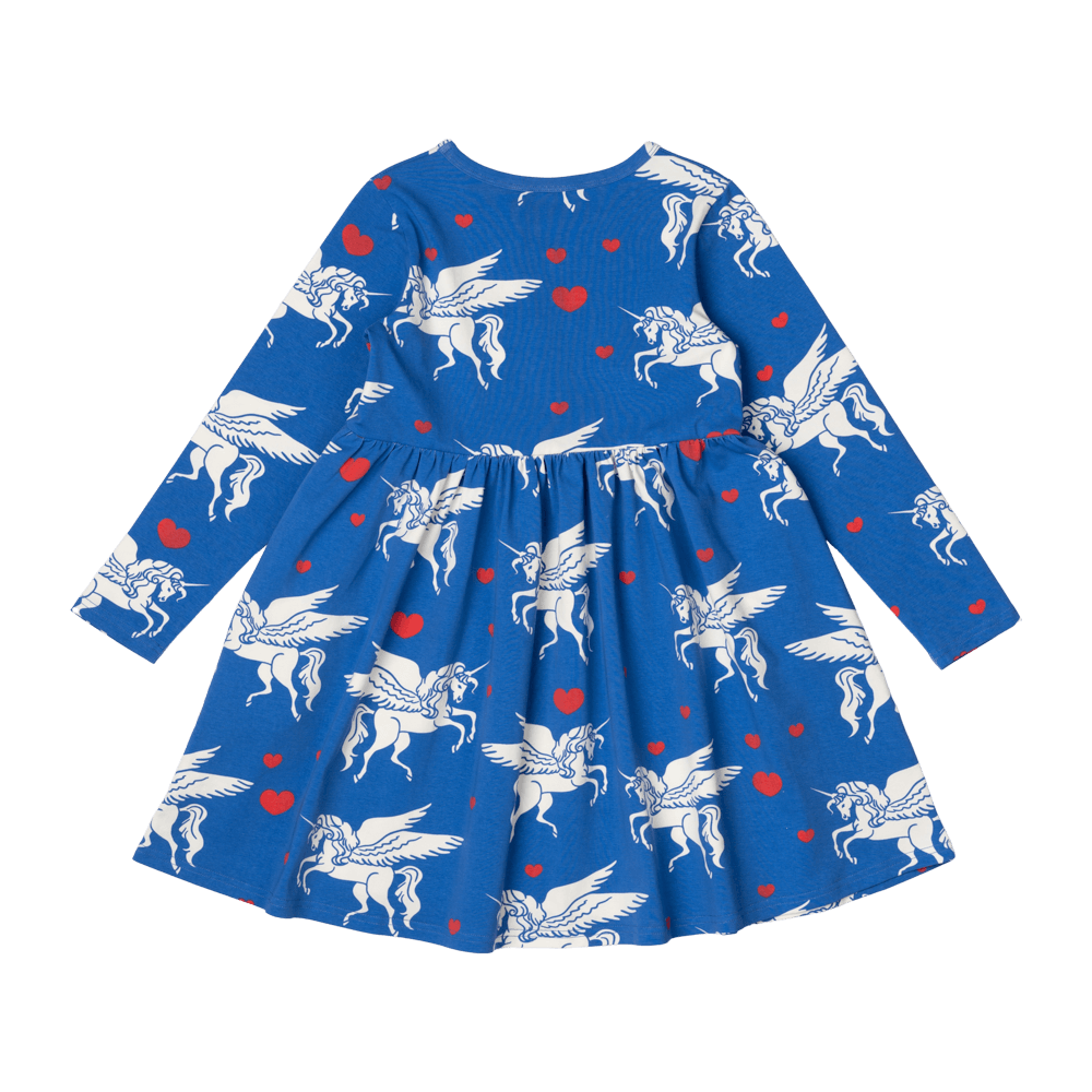 Rock Your Baby Les Licornes LS high waisted Dress in Blue