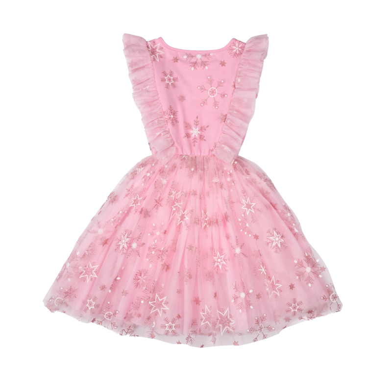 Rock Your Baby Pink Snowflake Party Dress in Pink