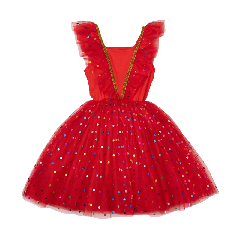 Rock Your Baby Red Party Tulle Dress in Red