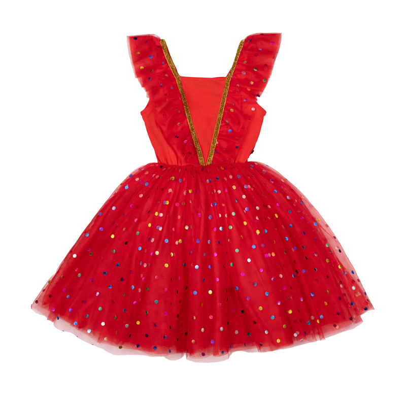 Rock Your Baby Red Party Tulle Dress in Red