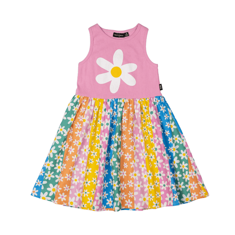 Rock Your Baby Floral Stripes Singlet Dress in Multi