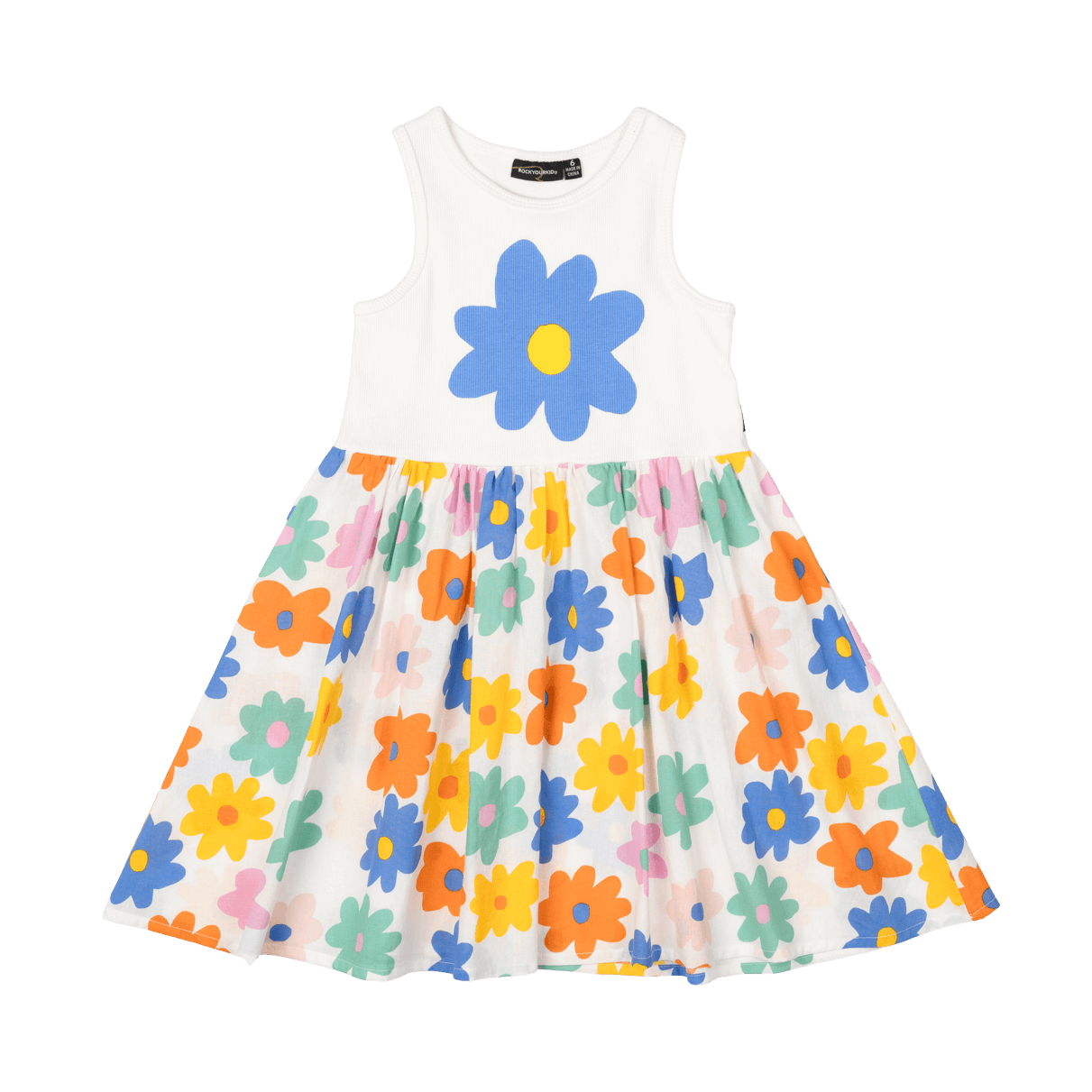 Rock Your Baby Love Me Do Singlet Dress Cream in Multi