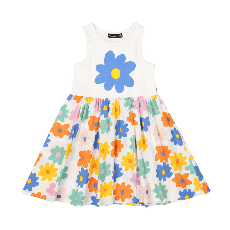 Rock Your Baby Love Me Do Singlet Dress Cream in Multi