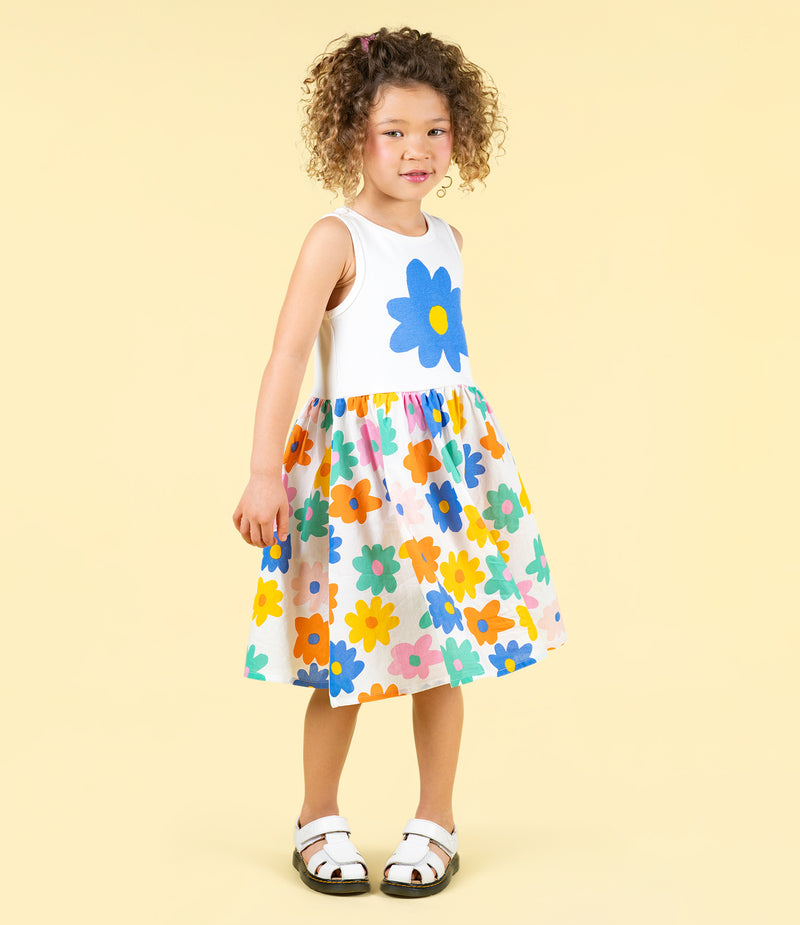 Rock Your Baby Love Me Do Singlet Dress Cream in Multi
