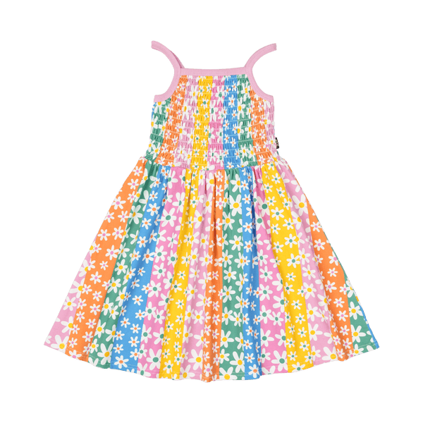 Rock Your Baby Floral Stripes Sun Dress in Multi