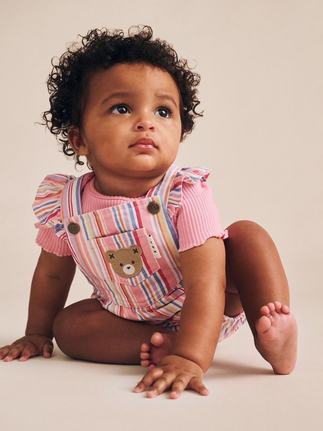 Huxbaby pastel stripe bubble romper