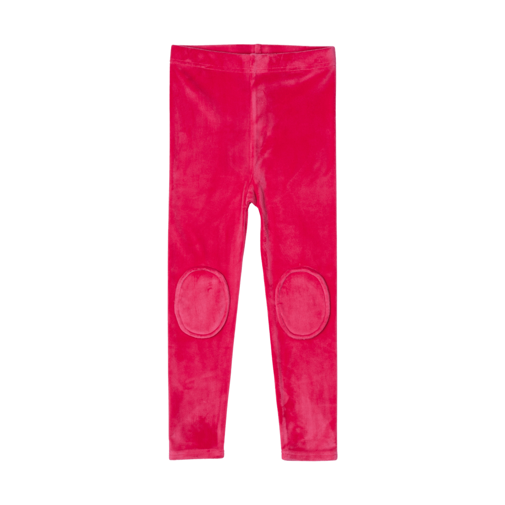 Rock your baby pink velvet knee patch tights in pink