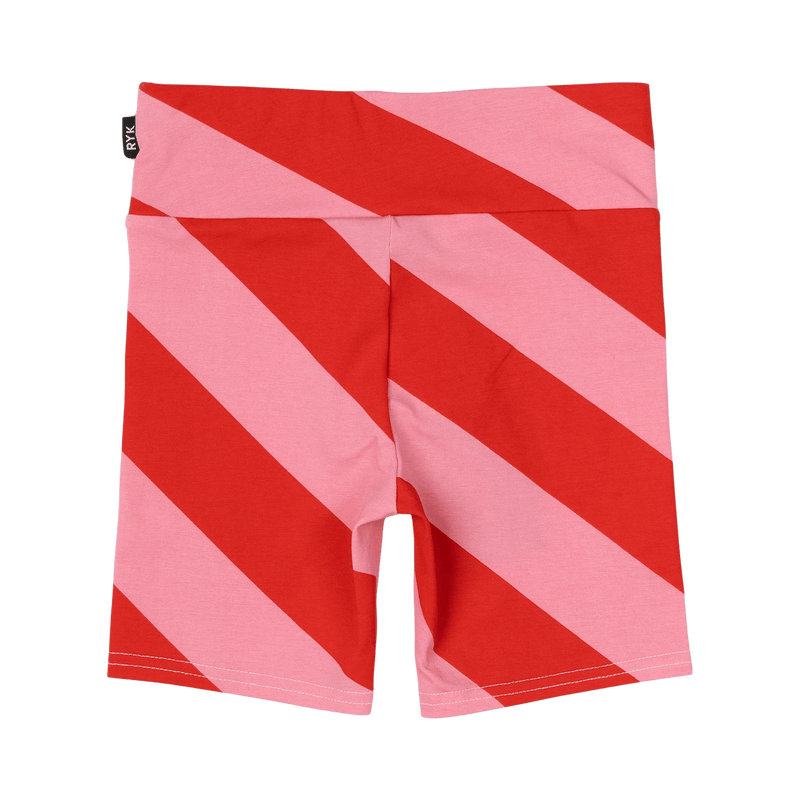Rock Your Baby Candy Wrap Bike Shorts Red/Pink Stripe in Multi