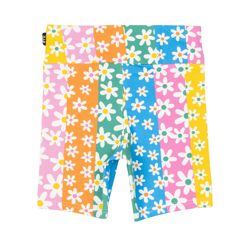 Rock Your Baby Floral Stripes Bike Shorts in Multi