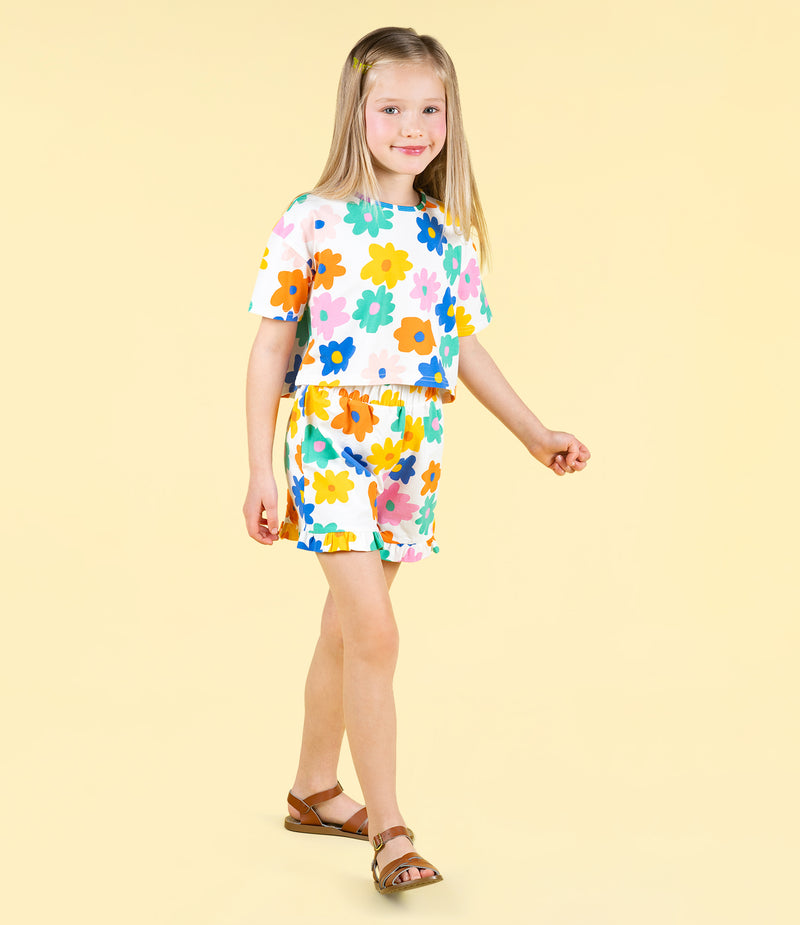 Rock Your Baby Love Me Do Frill Shorts Cream in Multi