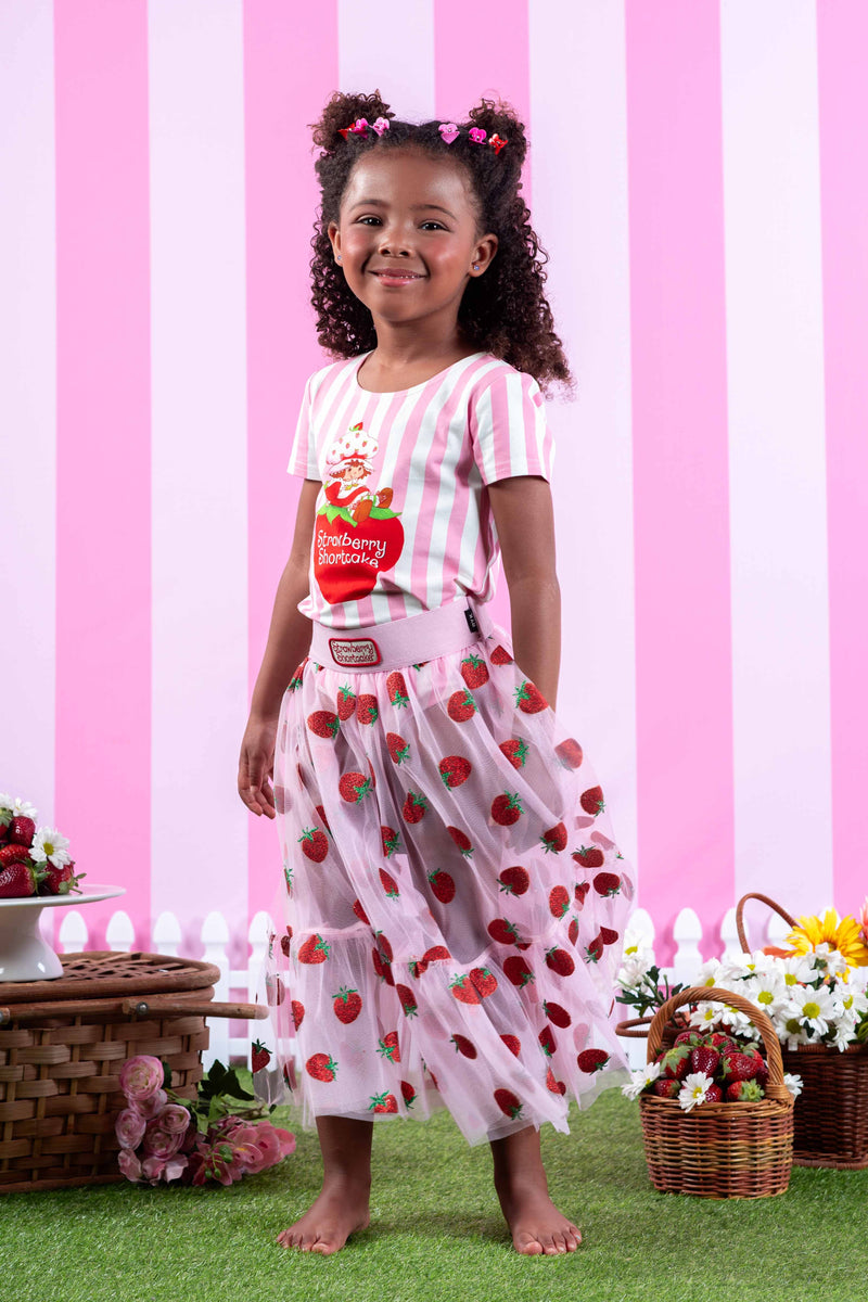 Rock your baby strawberry delight tulle skirt in pink