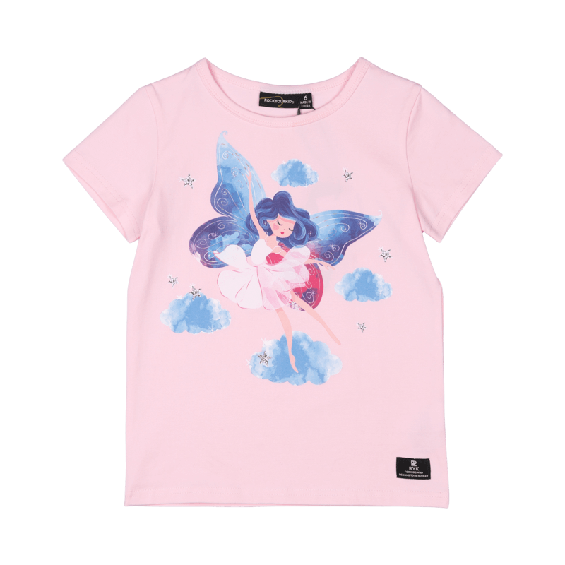Rock your baby fairy girls  t-shirt in pink