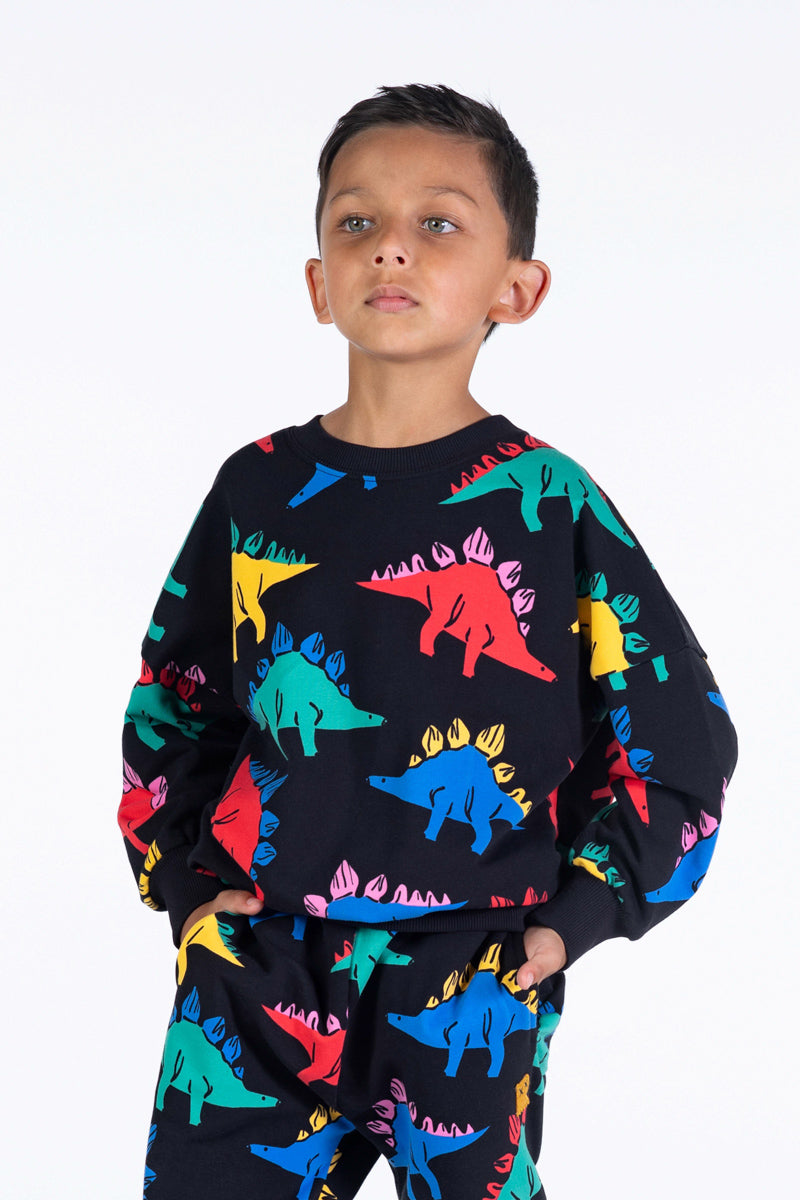 Rock Your Baby Dino Time Sweatshirt in Black