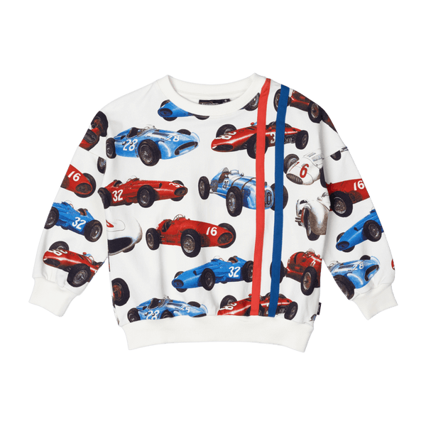Rock Your Baby Vintage Racing Cars Sweatshirt in Cream