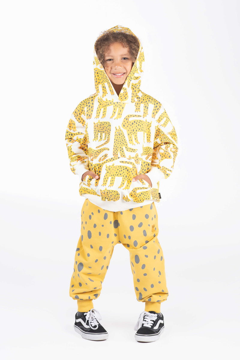 Rock Your Baby Leopard Hooded Sweatshirt in Mustard/Cream