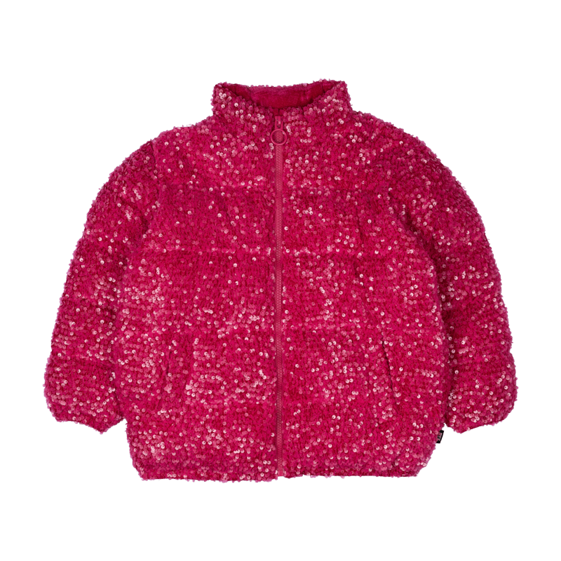 Rock Your Baby Sequin padded jacket in hot pink
