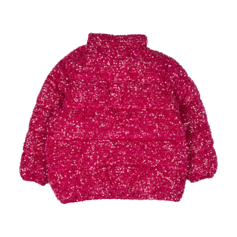 Rock Your Baby Sequin padded jacket in hot pink