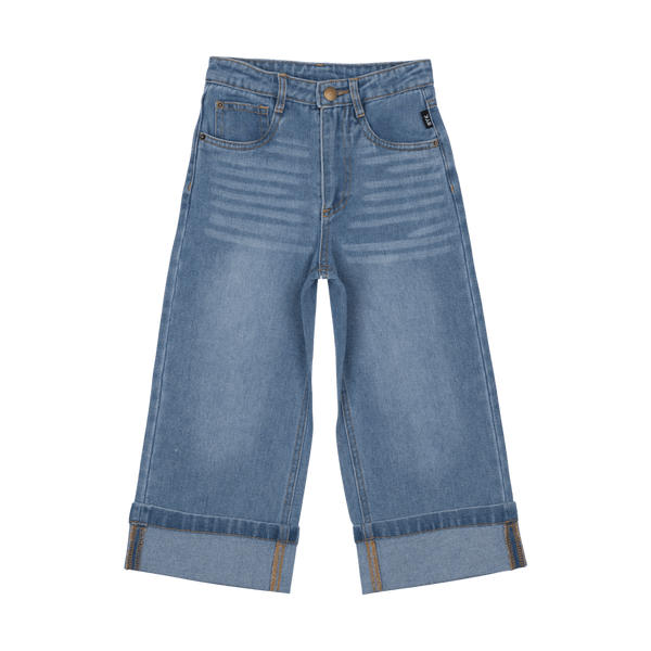 Rock Your Baby Flared loose fit denim Jeans in blue denim