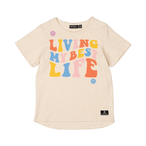 Rock your baby best life t-shirt oatmeal in cream