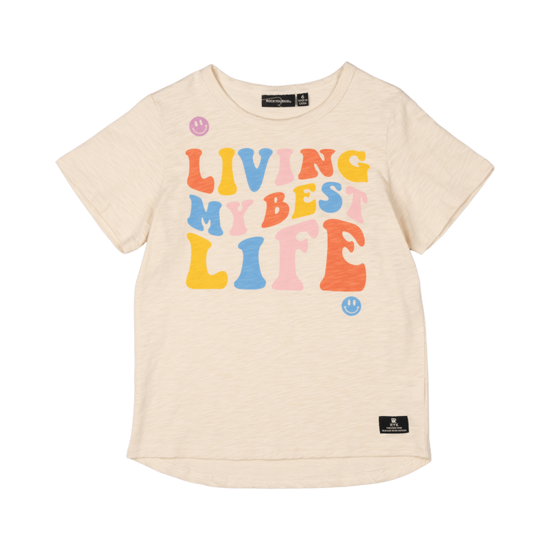 Rock your baby best life t-shirt oatmeal in cream