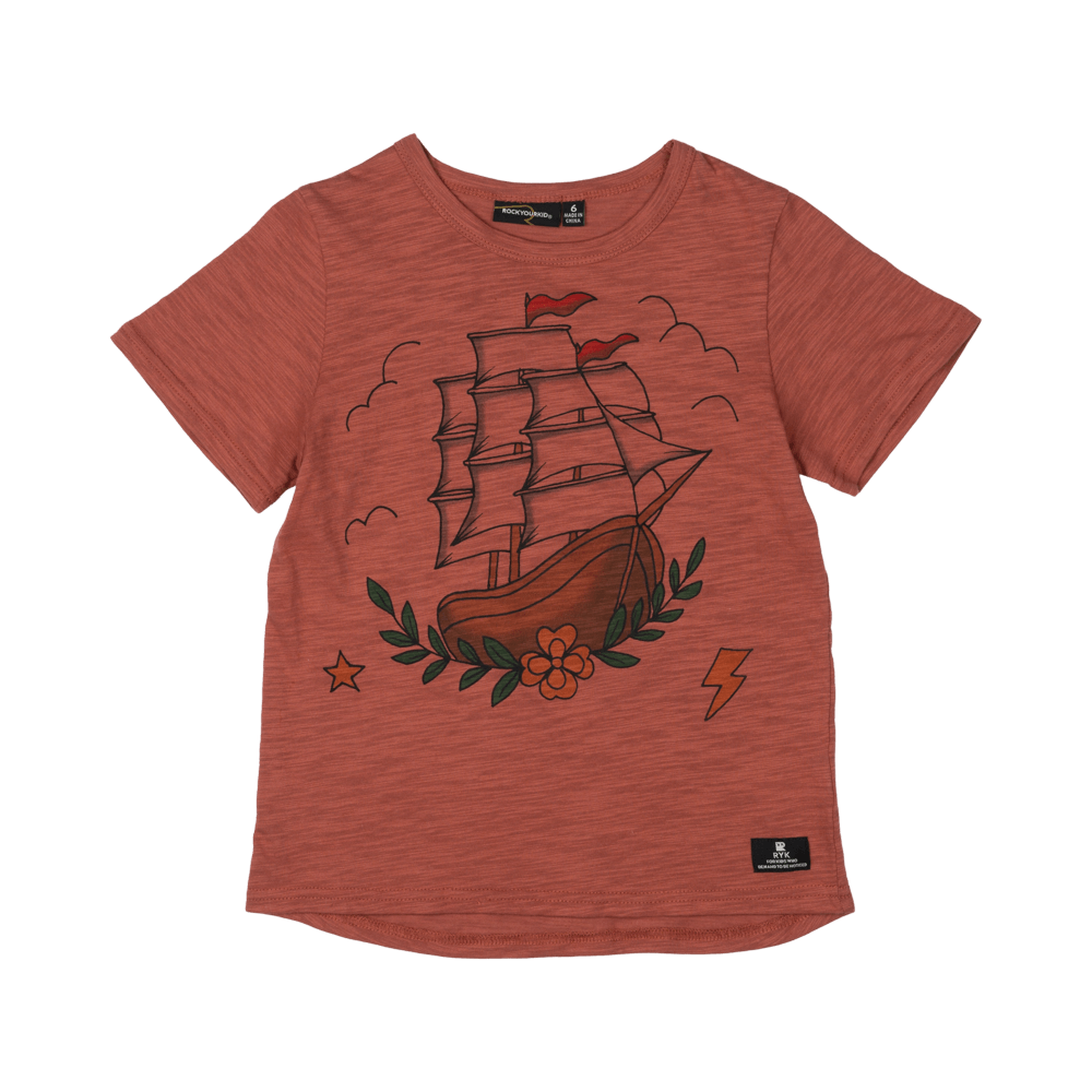 Rock your baby mad treasure t-shirt tan in brown