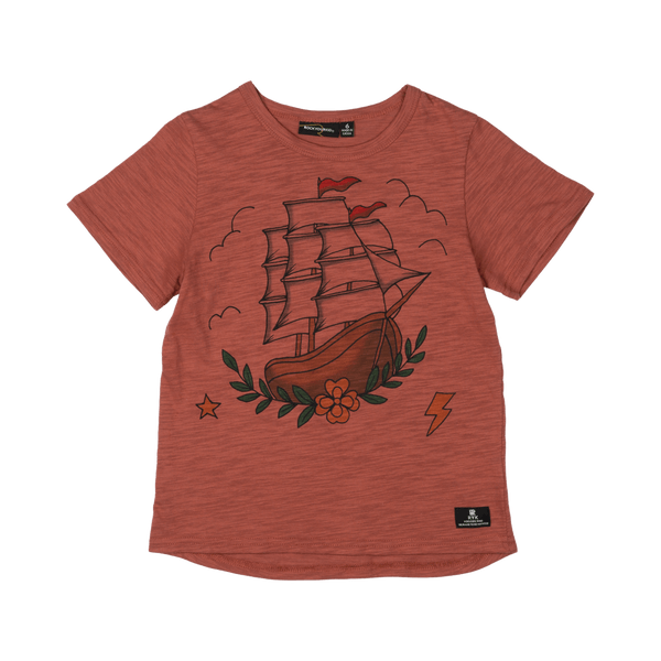Rock your baby mad treasure t-shirt tan in brown
