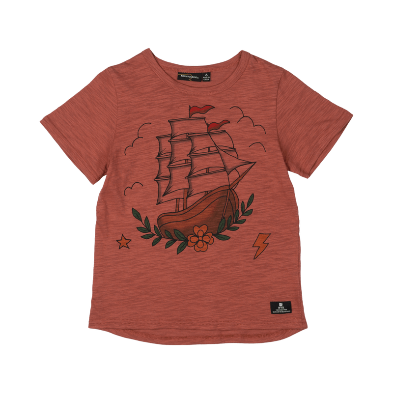 Rock your baby mad treasure t-shirt tan in brown