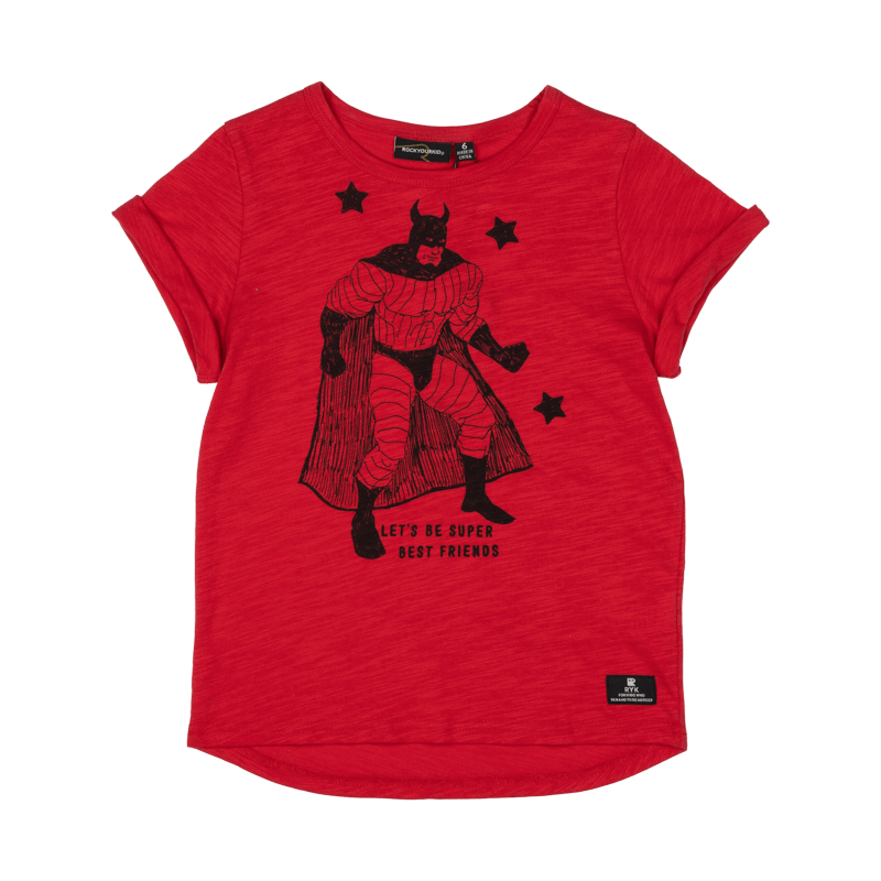 Rock your baby super best friends t-shirt in red