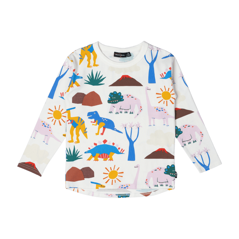 Rock your baby Dino Sun long sleeve Tee in cream