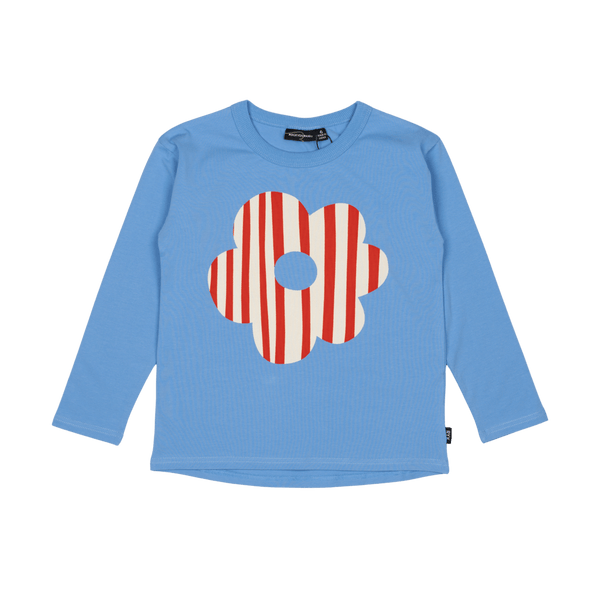 Rock your baby happy flower long sleeve Tee in blue