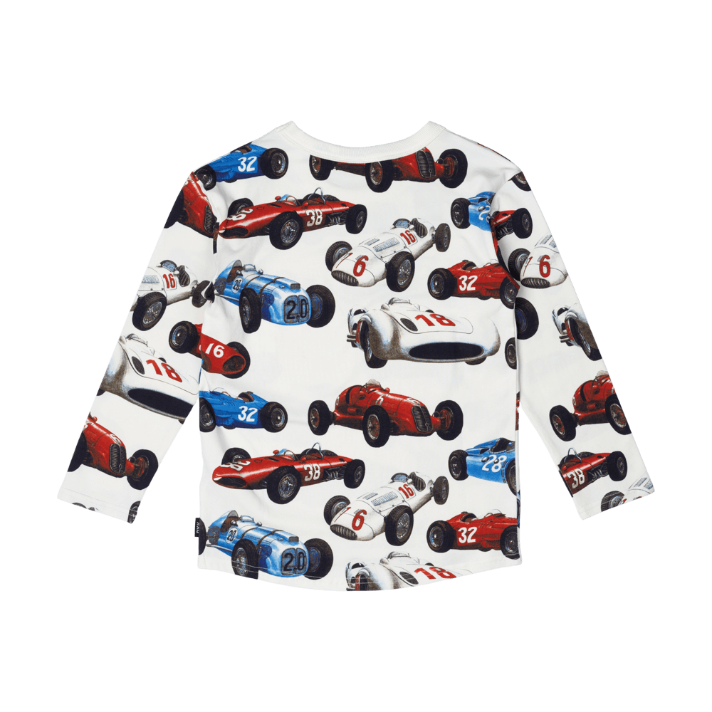 Rock your baby vintage racing cars long sleeve Tee in cream