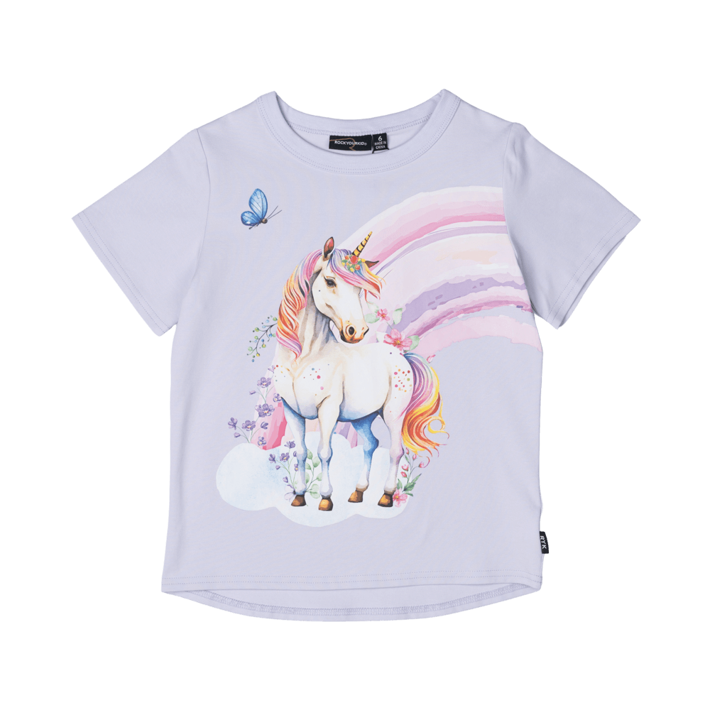 Rock your baby unicorn shirt sleeve t-shirt in lilac