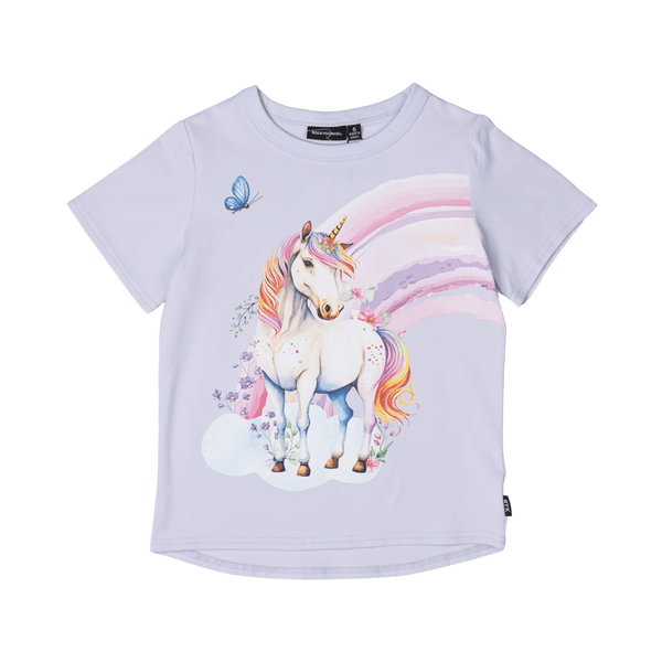 Rock your baby unicorn shirt sleeve t-shirt in lilac