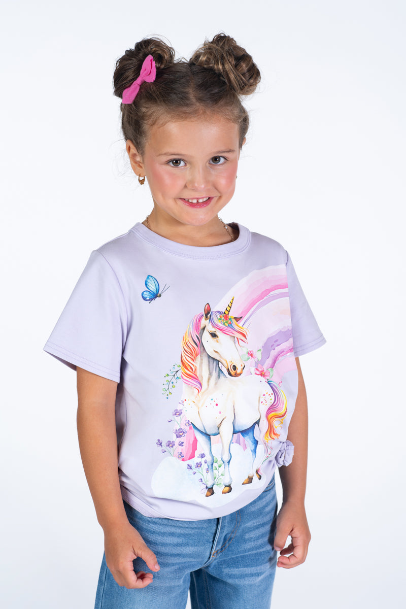 Rock your baby unicorn shirt sleeve t-shirt in lilac