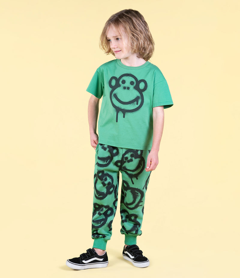 Rock your baby monkey business t shirt in green