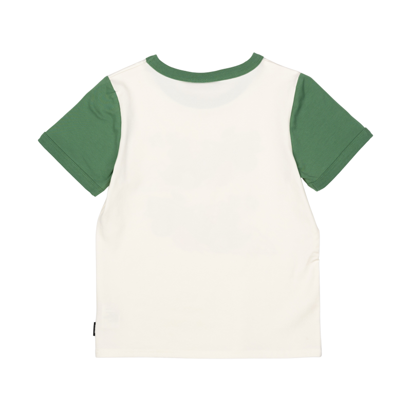 Rock your baby Christmas rally ringer tee in cream/green