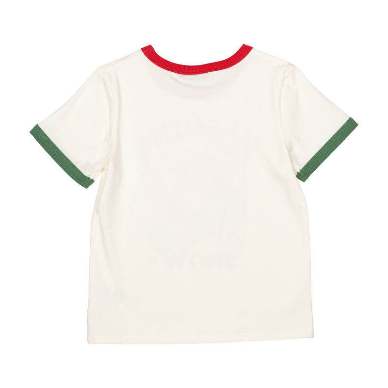 Rock your baby dashing through the snow ringer ringer tee in cream