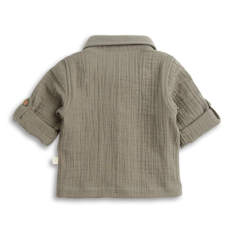 Tiny Twig long sleeve Roll up Shirt in agave
