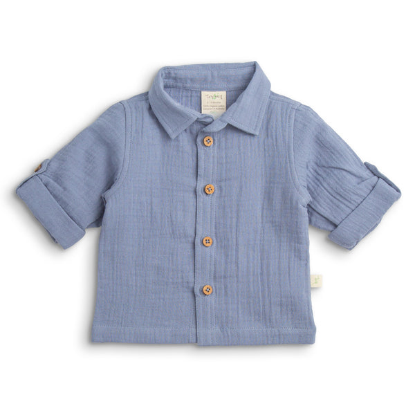Tiny Twig Roll long sleeve up Shirt tempest in blue