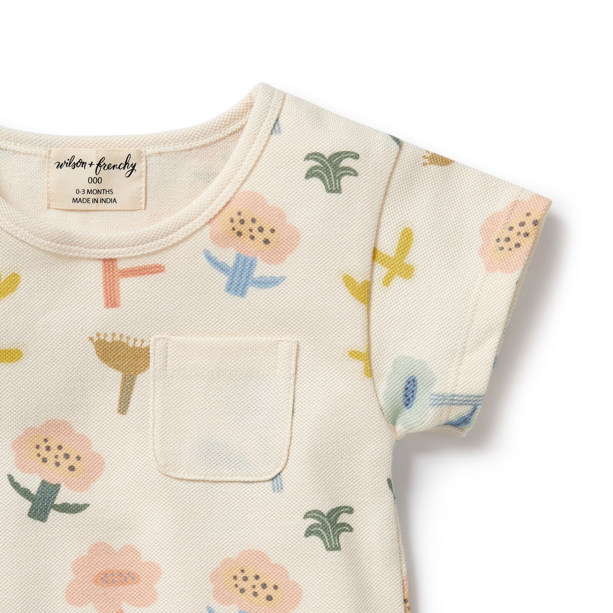 Wilson & Frenchy Cookie Cut Organic Cotton Growsuit in white