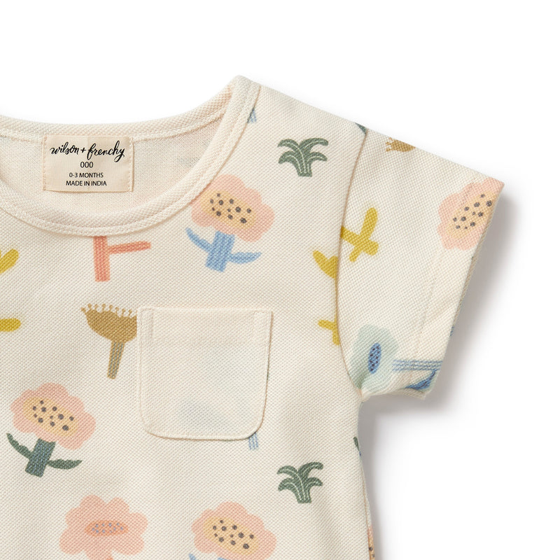 Wilson & Frenchy Cookie Cut Organic Cotton Growsuit in white