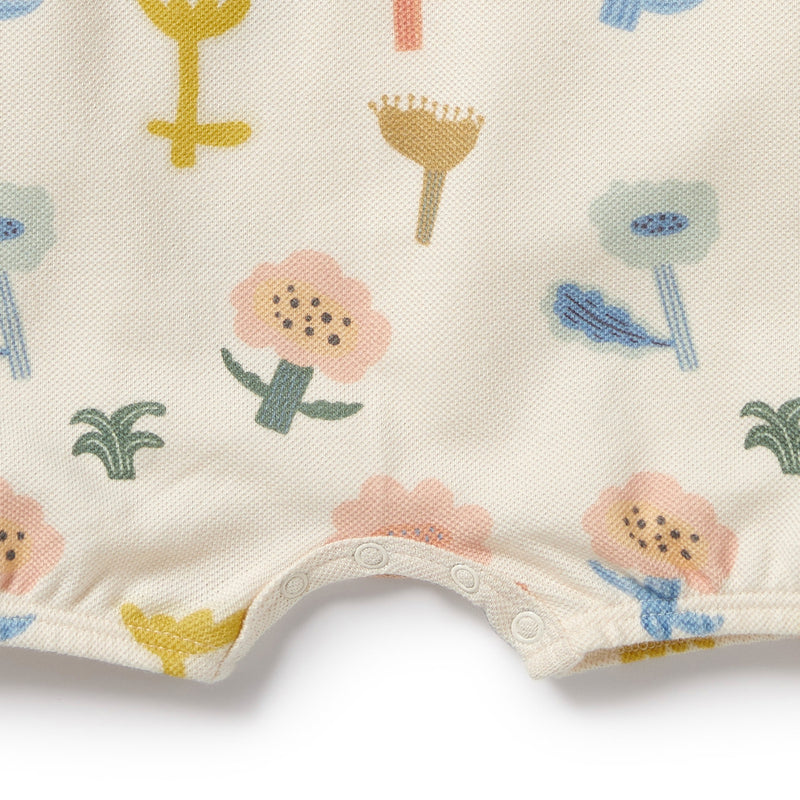 Wilson & Frenchy Cookie Cut Organic Cotton Growsuit in white