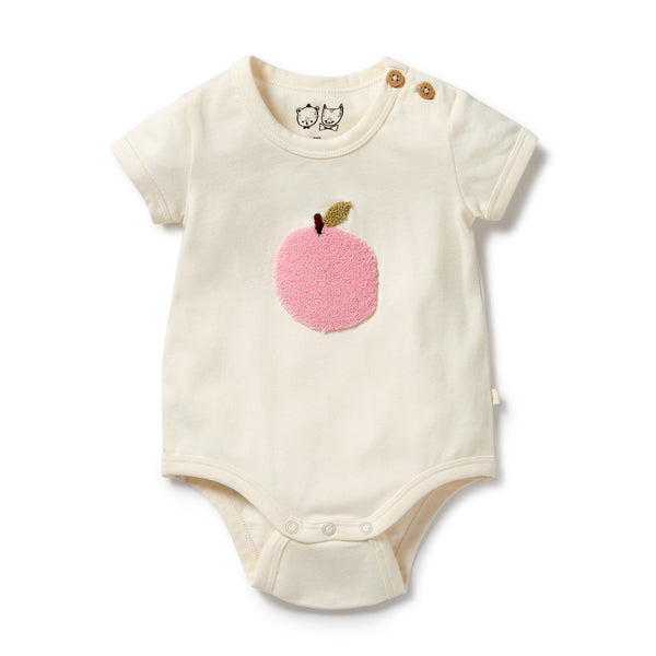 Wilson & Frenchy Peachy Organic Cotton Bodysuit in off white