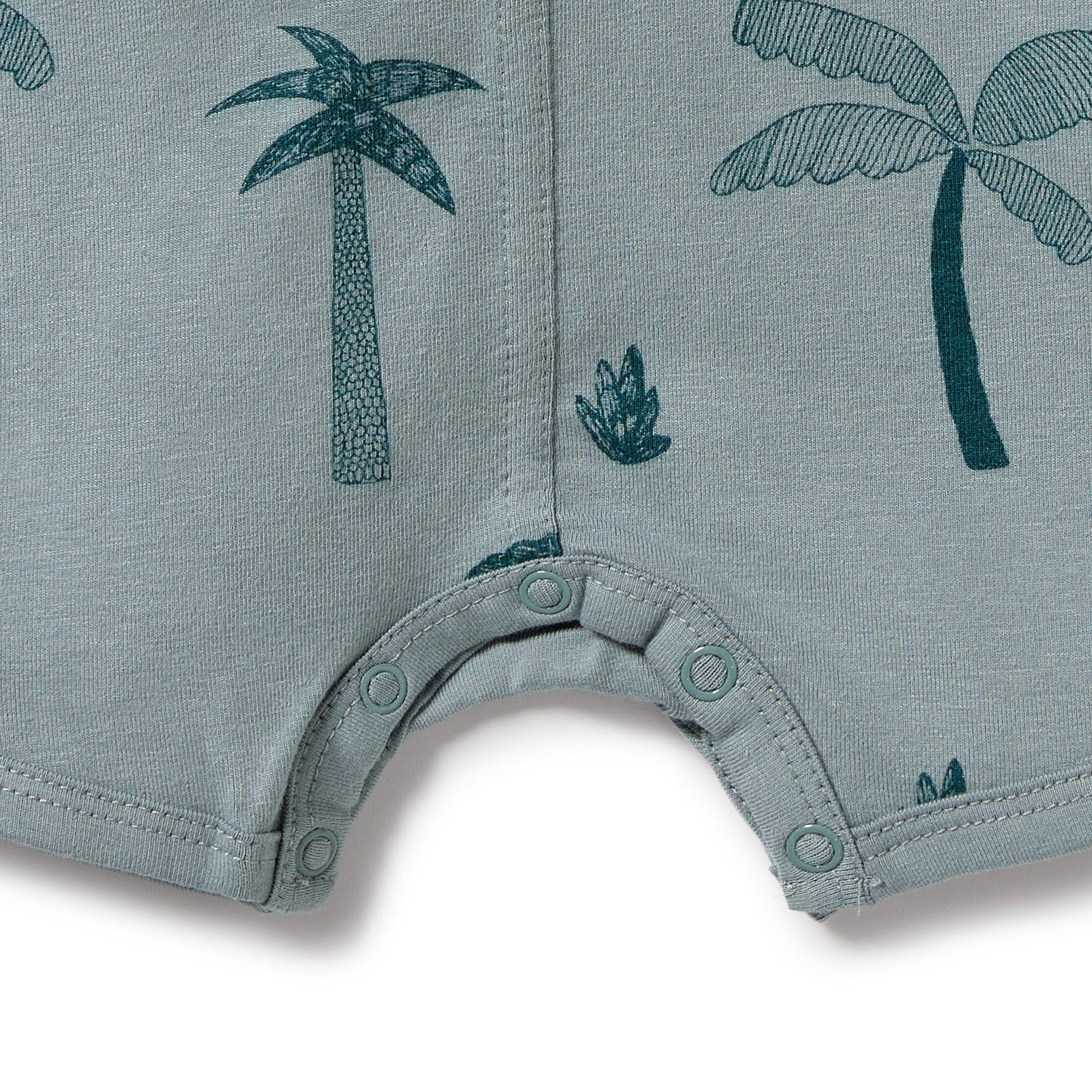 Wilson & Frenchy Palm Days Organic Cotton Henley Growsuit in white