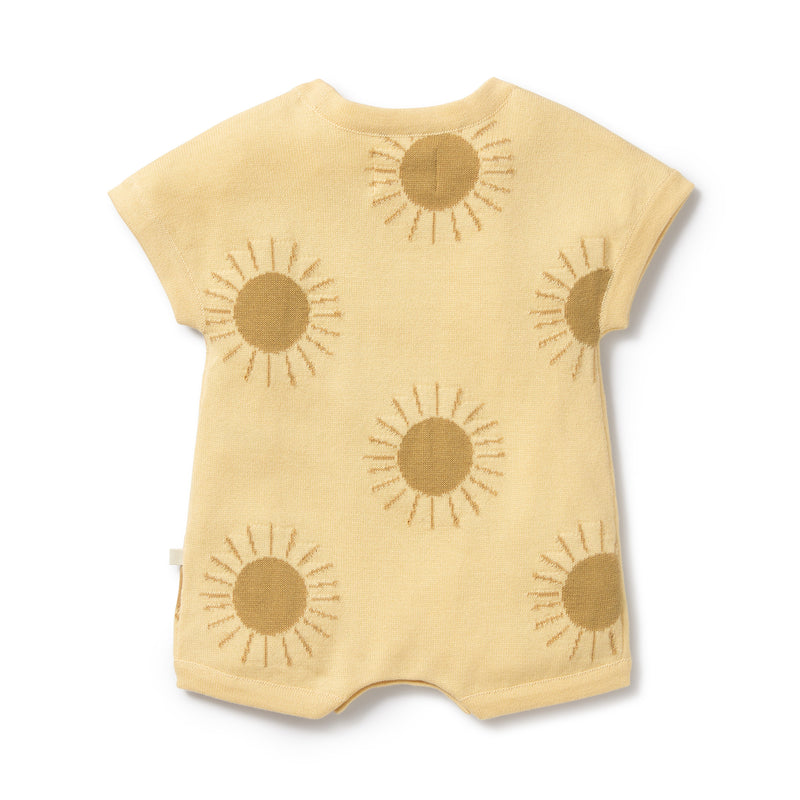 Wilson & Frenchy Sunshine Organic Cotton Knitted Growsuit in yellow