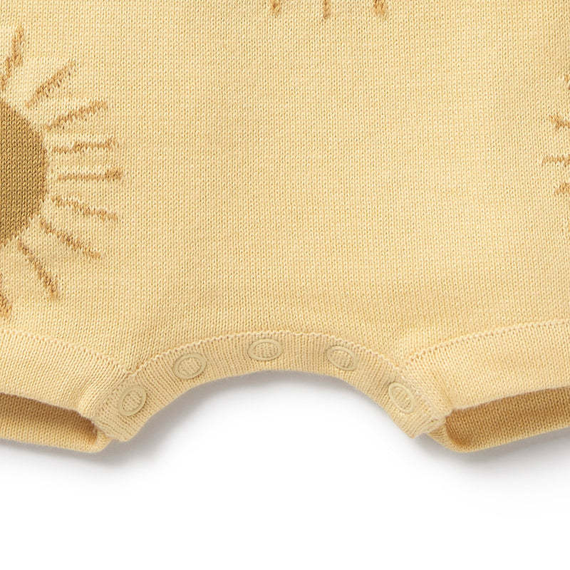 Wilson & Frenchy Sunshine Organic Cotton Knitted Growsuit in yellow