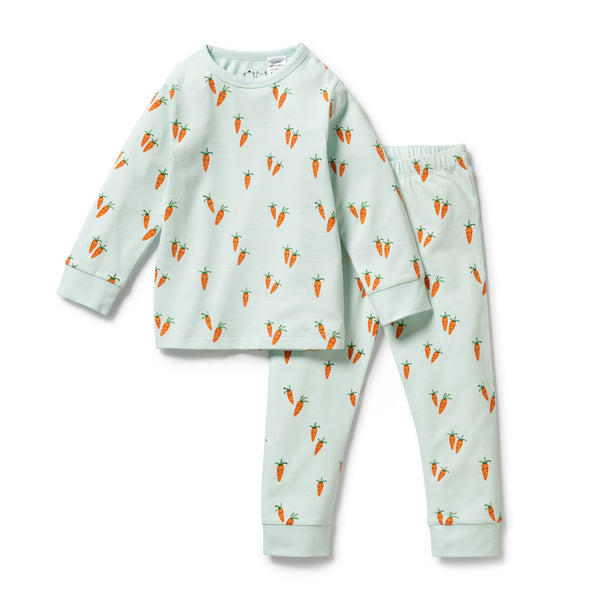 Wilson & Frenchy Organic Long Sleeve Pyjamas - Cute Carrots